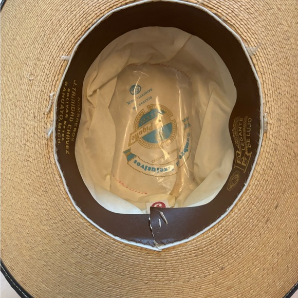 Vintage Size 5 Straw Flat Hat from Mexico - Picture 5 of 7